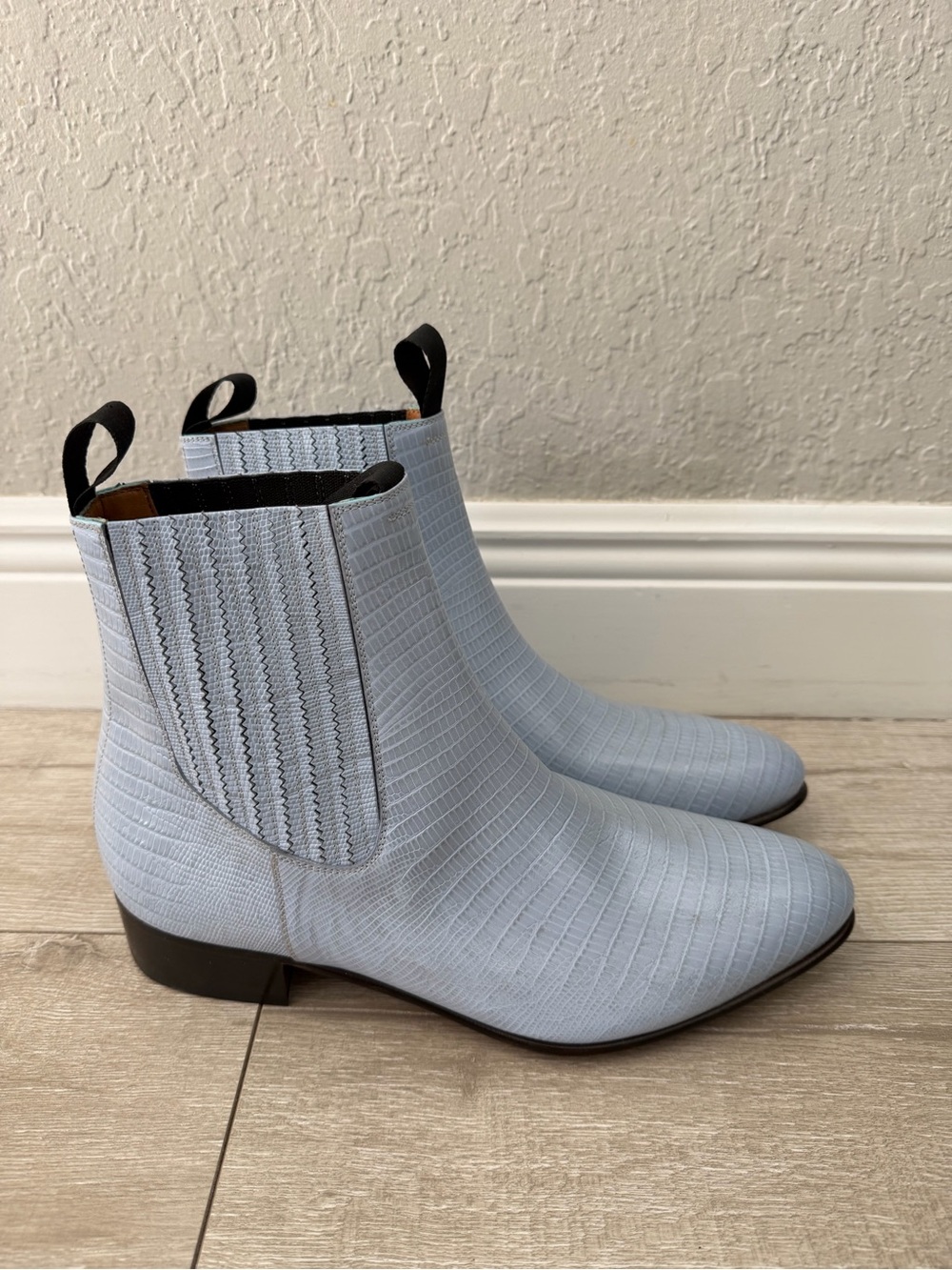 Tom Ford Light Blue Textured Chelsea Chukka Boots men 11.5 leather